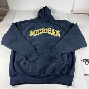 Y2K Steve & Barry's Michigan Wolverines Sweatshirt Extra Large Blue Faded Hoodie